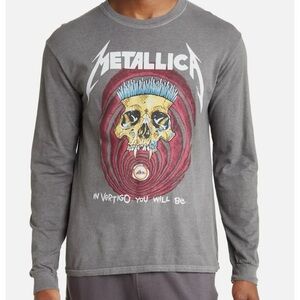Metallica Men's Officially Licensed Vertigo Vintage Wash Long Sleeve Tee Small
